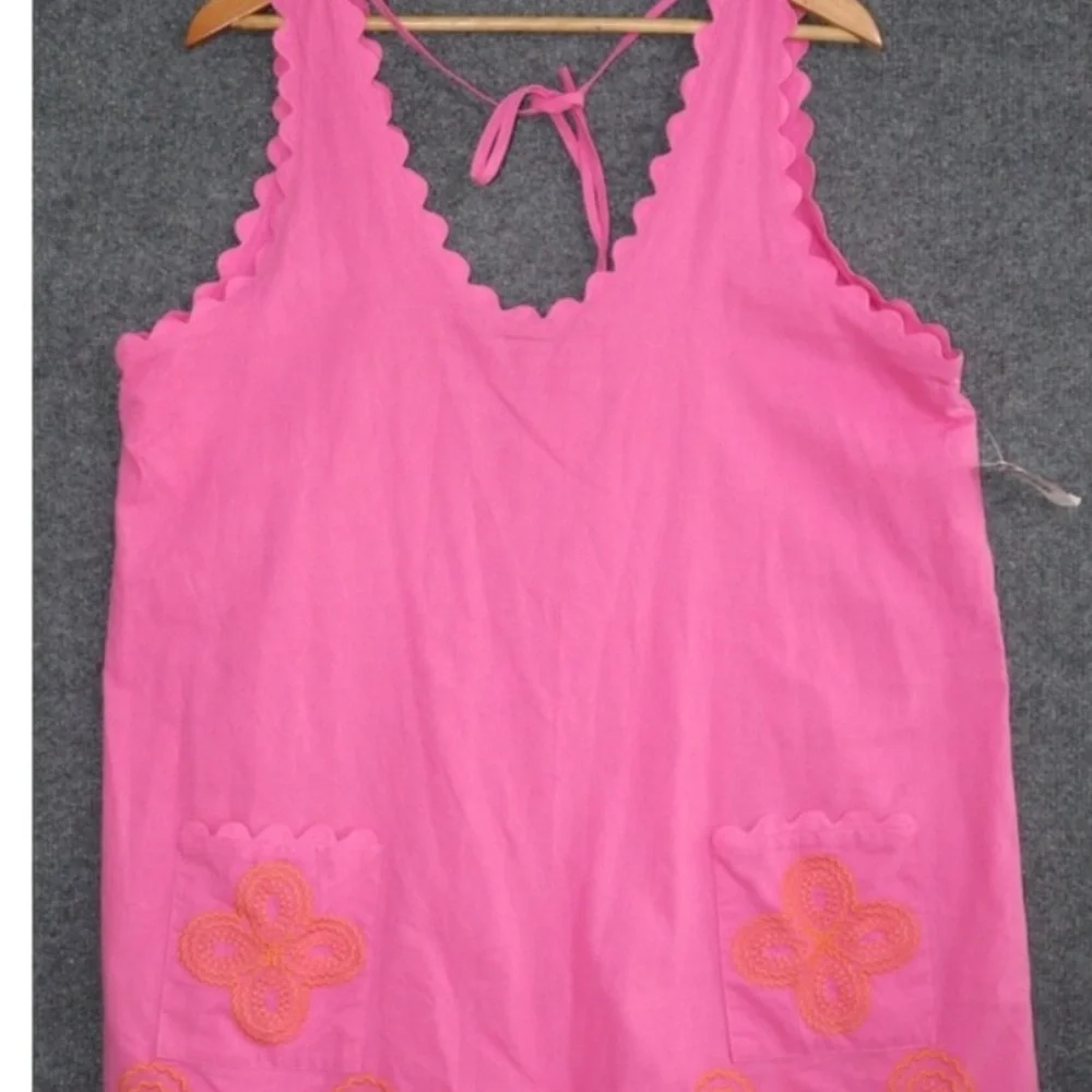 J. Marie Makenna Romper XL Pink and Orange Embroidered - Picture 6 of 7
